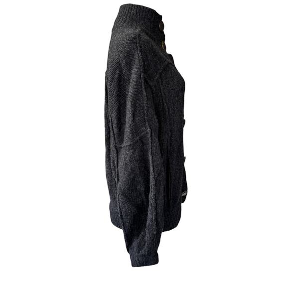 Tory Burch Wool Jillian Chunky Sweater Cardigan Charcoal Gray Size S/P Small - Picture 4 of 9
